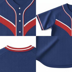 เสื้อเบสบอลซอฟต์บอลสไตล์เรโทรแบบกำหนดเอง ระบายอากาศได้ดี ปักโลโก้ ลายทาง พิมพ์ลายชื่อทีม ไซส์ใหญ่ แบบสั้น - Product Image 4