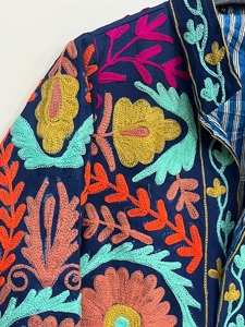 Veste en coton brodée de fleurs bohèmes, col mandarin, manches longues, vêtements d'extérieur décontractés pour adultes, vêtements de printemps - Product Image 5