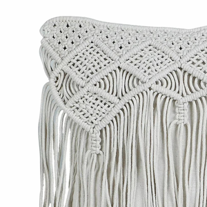 Boho Cotton Macrame Handcrafted Cushion Pillow <b>Cover</b> Square Geometric Pattern Throw <b>Cover</b> <b>for</b> Couch Bed Hotel Décor 16 x 16 inch - Product Image 2