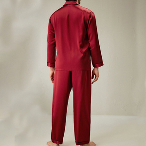Conjunto de Pijama de Dos Piezas de Satén de Seda Hecho a Medida para Mujer y Hombre, Cintura Elástica, Corte Holgado, Ropa de Estar Unisex con Adornos de Diamantes de Imitación - Product Image 5