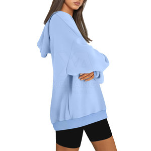 Sweat-shirts tendance pour femmes 100% coton, coupe ample, design à capuche longue, pour l'automne et l'hiver, à porter au quotidien et pour les activités du week-end - Product Image 5