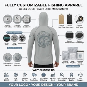 Camisa de Pesca con Capucha para Hombre, Protección Solar UPF 50, Poliéster de Secado Rápido, Antibacteriana, Antimosquitos, Personalizable - Product Image 5