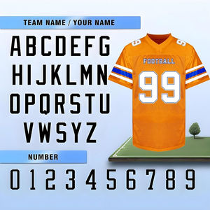 Maillot de football américain personnalisé sublimé à manches courtes en mesh – Uniforme de match avec nom et numéro d'équipe imprimés par sublimation - Product Image 5