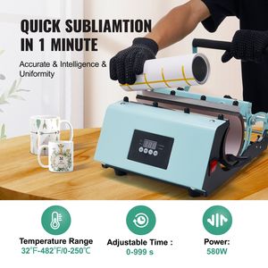 Pressa a Caldo per Tazze da 30oz 110V, Riscaldamento Rapido e Uniforme, con Guanti per Carta e Nastro per Sublimazione, per Stampa su Magliette - Product Image 3