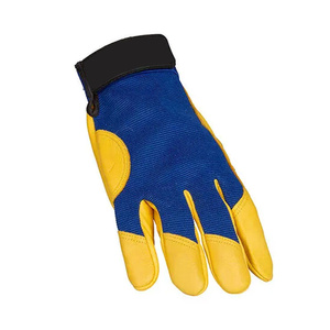 Gants de travail mécaniciens en cuir grainé de daim robuste, durables et de sécurité, avec dos en spandex pour la construction - Product Image 4