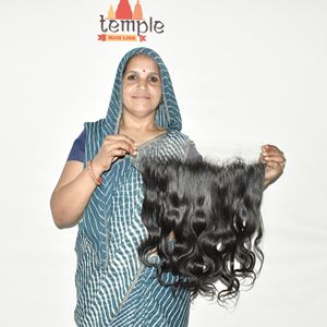 ผมต่ออินเดียแท้ 13*6 HD Frontal แบบธรรมชาติ ลอนลึก ผลิตด้วยเครื่องจักร ทอสองชั้น ไม่ผ่านการย้อมสี ไม่มีสารเคมี  ทำจากผมมนุษย์ - Product Image 1