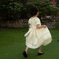Keva Robes pour filles de couleur personnalisée style vintage vêtements pour enfants broderie col en O pour l'anniversaire de bébé spécial