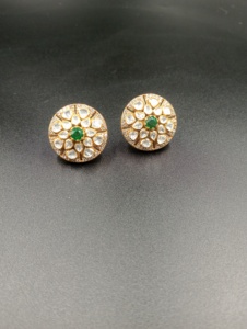 Amaira Jewels SM-1042 Gold Plated <b>Silver</b> Flower <b>Stud</b> <b>Earrings</b> Women's Luxury Classic Style - Product Image 4