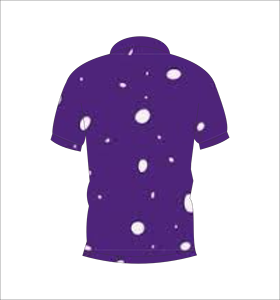 Camisa Polo para Hombre, Color Morado y Blanco con Diseño de Burbujas, Sublimación Personalizada, Manga Corta, Verano, Casual, Transpirable, Ligera, para Golf - Product Image 2