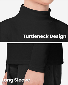Uniforme Escolar para Niños, Camiseta Negra de Manga Larga para Estudiantes de Primaria, Uso Diario, Mezcla de Poliéster Sólido, Unisex - Product Image 5