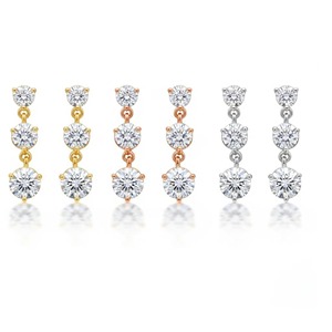 Elegantes Pendientes de Diamantes de Corte Brillante Cultivados en Laboratorio de 1.20 Ct, Oro de 14K, Tres Piedras, 3 Puntas, Joyería Fina, Regalo para Fiesta - Product Image 3