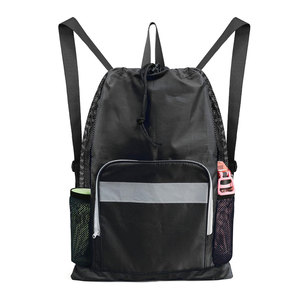 Custom Polyester Nylon Drawstring Backpack Gym <b>Bags</b> Pockets Unisex <b>String</b> Sports <b>Bag</b> Foldable Waterproof Features - Product Image 1