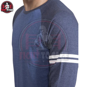 Nouvelle Arrivée 2026 – T-shirts Raglan Homme Entièrement Personnalisables en Mélange de Coton à Manches Longues, Contraste Bleu et Anthracite, Style Décontracté - Product Image 4