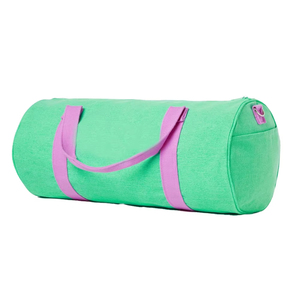 Green Sport <b>Duffel</b> <b>Bag</b> With Pink Handles Zipper Closure Portable Exercise Fitness Travel <b>Bag</b> - Product Image 3
