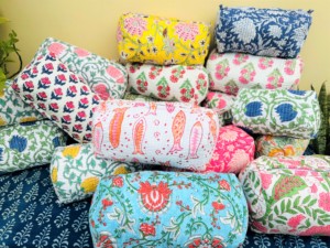 <b>Large</b> Eco-Friendly Quilted Block Printed Wash <b>Bag</b> | Embroidered Handmade | for <b>Cosmetic</b> <b>Bag</b> | Water Resistant Vintage - Product Image 1