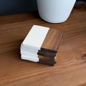 Juego de posavasos artesanales de madera y mármol para decoración de mesa de comedor de lujo, accesorios de protección para bebidas resistentes al calor - Product Image 4