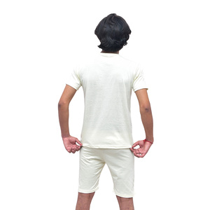 Customized Wholesale Summer Acid Wash Solid Men's 100% Cotton Lightweight T-Shirt Sweatshirt & Shorts Set with Screen Print - Product Image 6