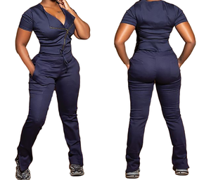 Nersing Denim <b>Scrub</b> Sets Slim Fit Jogger Unisex Nurse Medical <b>Scrubs</b> for Hospital <b>Uniform</b> - Product Image 5