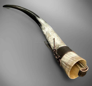 Porte-laiterie poli de style corne de Viking Poli Design d'animaux nautiques Décoration Porte-cuir Corne à boire - Product Image 4