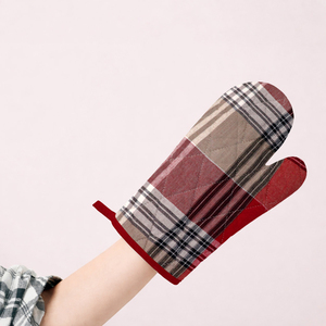 Luxury Soft Quality Cotton Oven Mitts Yarn Dyed checkered Oven Mittens With Beautiful Color Best Quality Oven Mitten for Oven - Product Image 2