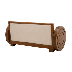 Sofá Moderno de Madera de Teca Sólida con Brazos en Forma de Barril, Sofá de Madera Tapizado de Lujo, Muebles Contemporáneos para Sala de Estar, Hotel, Villa, Apartamento - Product Image 3
