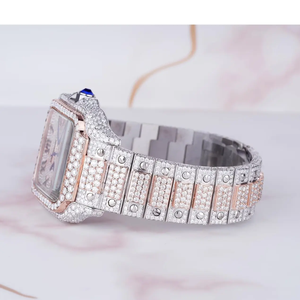 AMBER JEWELS นาฬิกาข้อมือควอตซ์ทรงสี่เหลี่ยมหรูหรา CITIZEN ตัวเรือนสีทอง หน้าปัดคริสตัลแซฟไฟร์ เข็มเรืองแสง แฟชั่นสำหรับทุกเพศ 46 มม. - Product Image 3