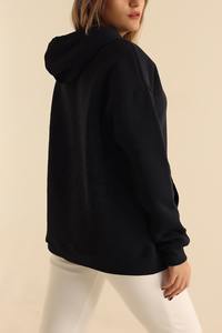 Sweat-shirts à capuche 100% coton pour femmes, streetwear, logo personnalisé, mode décontractée, sweats à capuche surdimensionnés - Product Image 2