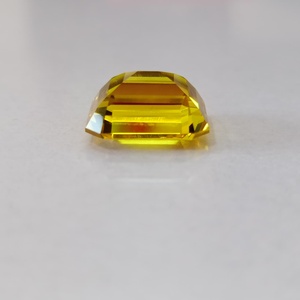 Zafiro amarillo cultivado en laboratorio, piedra preciosa suelta de calidad premium, corte esmeralda, claridad brillante, piedra facetada para la fabricación de joyas. - Product Image 1