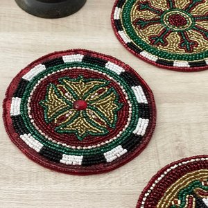 Posavasos Artesanal Chino Tradicional con Diseño de Abeja y Perlas en Relieve para Decoración de Mesa en Hogar u Hotel, Arte y Manualidades (Modelo Wac-55) - Product Image 5