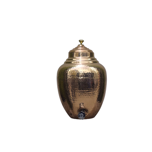 Handcrafted 100% Pure Copper Water <b>Dispenser</b> With Stand 5L Hammered Ayurvedic Matka Pot For Healthy <b>Drinking</b> Water Jointless - Product Image 4