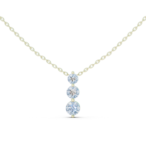 Collier pendentif rond en or rose plaqué pour femmes, classique, avec trois pierres, diamant naturel, pendentif de fiançailles pour femmes - Product Image 4