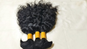 Cabello Humano Remy Sin Procesar de Templo Indio, a Granel, con Cutícula Alineada, Rizado Natural, Rizado Suelto, Rizado Jerry, Rizado Profundo, Rizado Ondulado, 100 gramos - Product Image 2