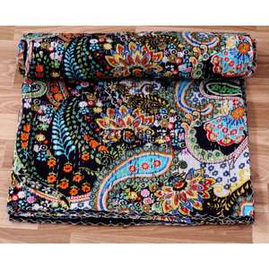 Ensemble de couette artisanal imprimé 100 % coton, luxe personnalisé, traditionnel Kantha, vintage, toutes saisons, respirant, pour hôtel, couleur au choix - Product Image 3