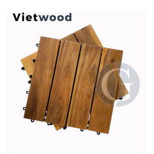 Azulejos de cubierta entrelazados de madera de acacia de 11,8x11,8 pulgadas de fácil instalación, diseño rústico moderno para suelos de interior y exterior - Product Image 1