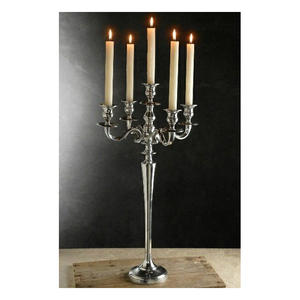 Candélabre multi-bras en fer poli de qualité supérieure avec gouttes de cristal suspendues, sans flamme, pour la décoration de Noël des maisons et des hôtels - Product Image 4