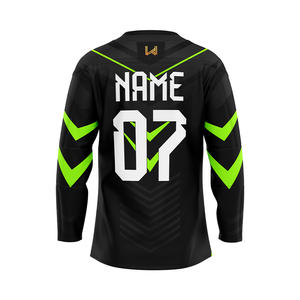 Personalized Moisture Wicking Quick Dry Anti Bacterial Heat Transfer <b>Printed</b> <b>Mesh</b> 100% Polyester Professional Ice Hockey Jerseys - Product Image 2