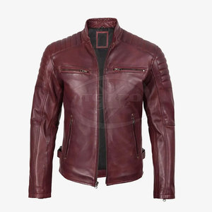 Best Material Genuine Leather Casual Front Logo High Quality Winter Men's Leather <b>Jacket</b> Low Price Hot Selling - Product Image 3