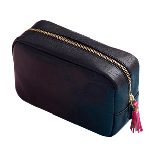 Leather <b>Makeup</b> <b>Case</b> Genuine Leather Travel Cosmetic Organizer Hard Shell Beauty Bag Portable Toiletry Pouch Custom Logo - Product Image 5