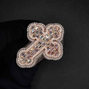 Anillo de Lujo con Diamantes de Moissanita, Estilo Hip Hop, Plata de Ley 925, Engaste de Piedras Personalizado, Joyería para Hombre para Fiestas - Product Image 4