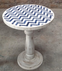 ILAHI's Bone Inlay <b>Table</b> Modern Design Agate Detailing <b>Storage</b> Portable Home Furniture - Product Image 4