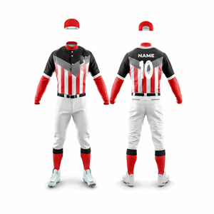 Ensemble Maillot de Baseball Personnalisé Homme Vert et Noir avec Pantalon Blanc – Anti-humidité, Manches Courtes, Boutons, Uniforme Adulte Rayé Sublimé - Product Image 3