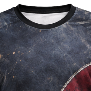 Camiseta de paintball vintage estilo denim desgastado, sublimación, color granate y azul marino, ropa de equipo, transpirable, de malla, manga larga - Product Image 5