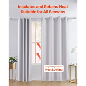 Cortinas Modernas Opacas con Ojales para Oscurecimiento de Habitaciones, Juego de 2 Paneles, Cortinas Opacas y de Bloqueo de Luz Blanca para Dormitorio y Sala de Estar - Product Image 6
