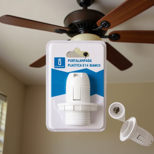 Portalámparas PLASTICA E14 Blanco de PORTALAMPADA para Ventiladores de Techo - Product Image 3