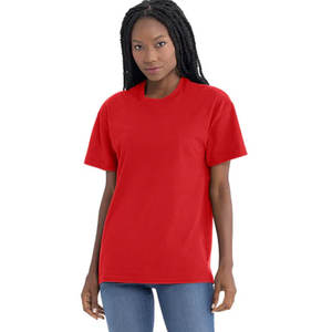 Camiseta de Algodón Grueso de Cuello Redondo y Color Rojo (Disponible en Tallas Grandes y Altas) Unisex para Hombre y Mujer, Corte Regular - Product Image 4