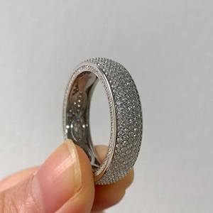 Anillo de Eternidad Completo con Diamantes de Moissanita de Corte Redondo para Unisex, Plata 925 Original, Regalo Sorpresa para Amigos - Product Image 3