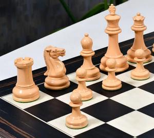 Juego de ajedrez Staunton vintage premium, pintado a mano, de madera de boj, altura del rey 4.5 pulgadas, al mejor precio. - Product Image 3