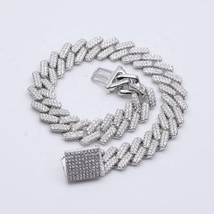 Premium Wide Crystal Link Wrist Bracelet Luxury Urban Fashion Statement Jewelry Elegant Gift for <b>Men</b> and Women - Product Image 1