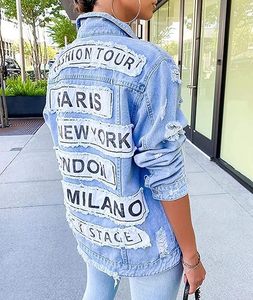 Customized Design Logo Hot Looking Streetstyle Jean Jacket Women Casual Fit Streetwear Style Trendy <b>Denim</b> <b>Coat</b> Wholesale Price - Product Image 4