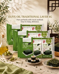 Alga Nori Tradicional con Aceite de Oliva, 4g, Asada, Seca y Sazonada, Snack de Algas Marinas, Venta al por Mayor O'food |   Paquetes de 3/9/16 |   Hecho en Vietnam |   Listo para Comer - Product Image 1